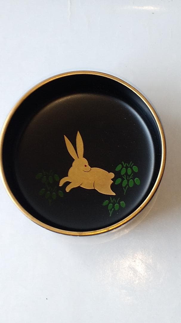 山中塗 中村湖彩 作 秋草に兎蒔絵 中棗 漆器 漆芸 茶道具 棗 共箱 新品