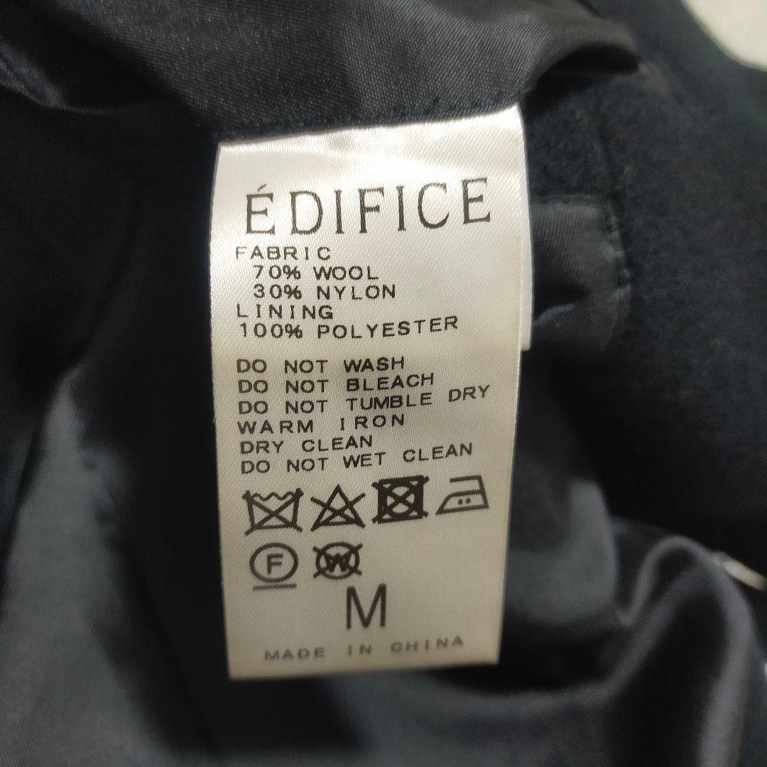 【紳士の装い】エディフィス EDIFICE・チェスターコート・ブラック・M