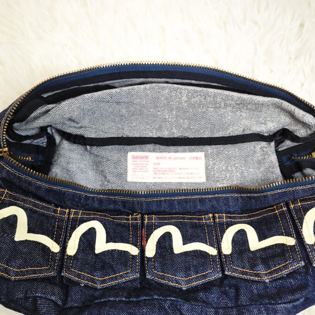 【美品】EVIS エヴィス デニム ボディバッグ カモメ