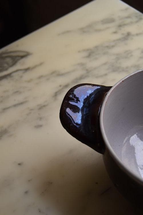 フランス19世紀　大きな耳付きキュノワールの器　西洋民藝