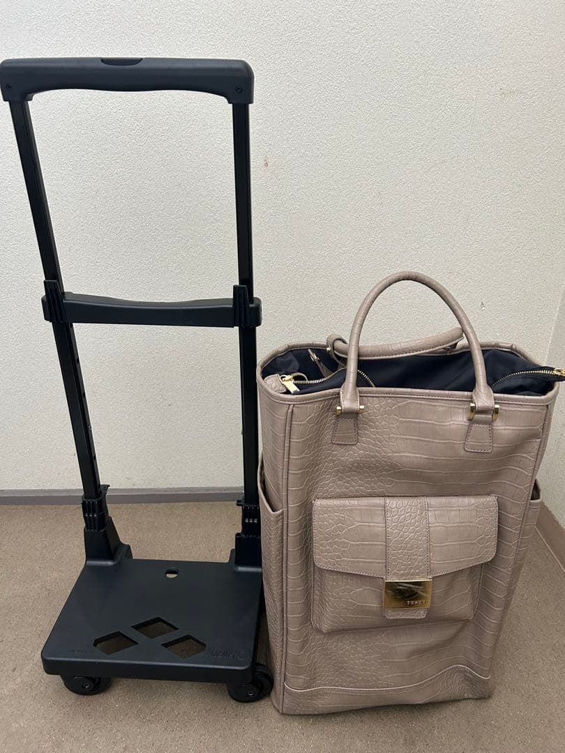 スワニー　クロコダイル風ベージュキャリーケース