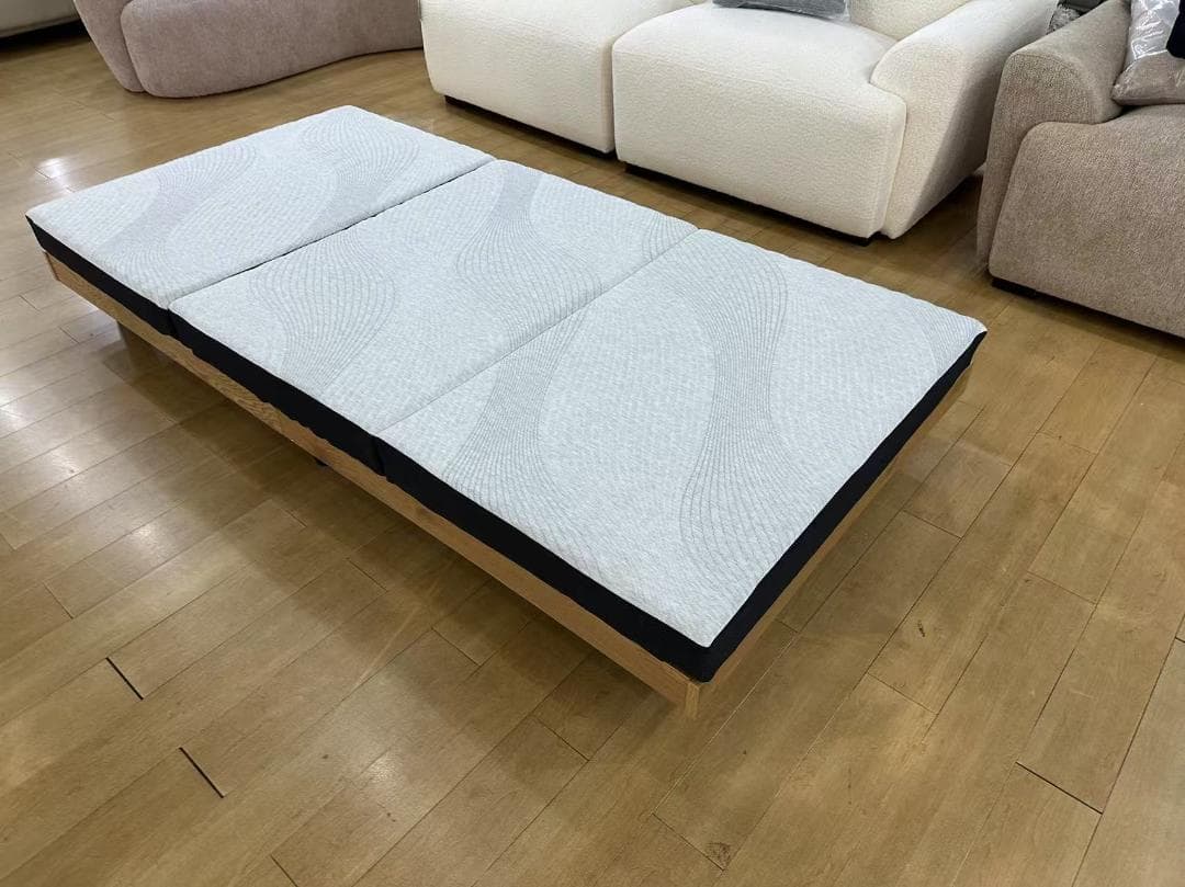 三つ折りマットレスシングル ウレタン 竹炭 3Dセル 通気抗菌 腰痛 体圧