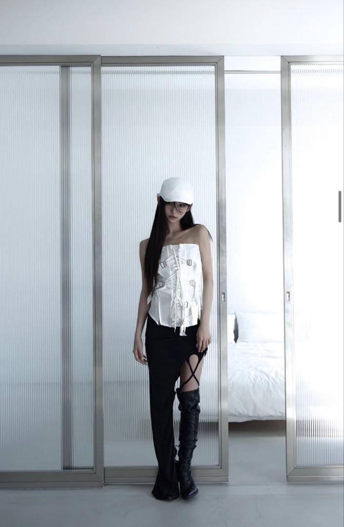 スカート theredthread S curve skirt normal Black