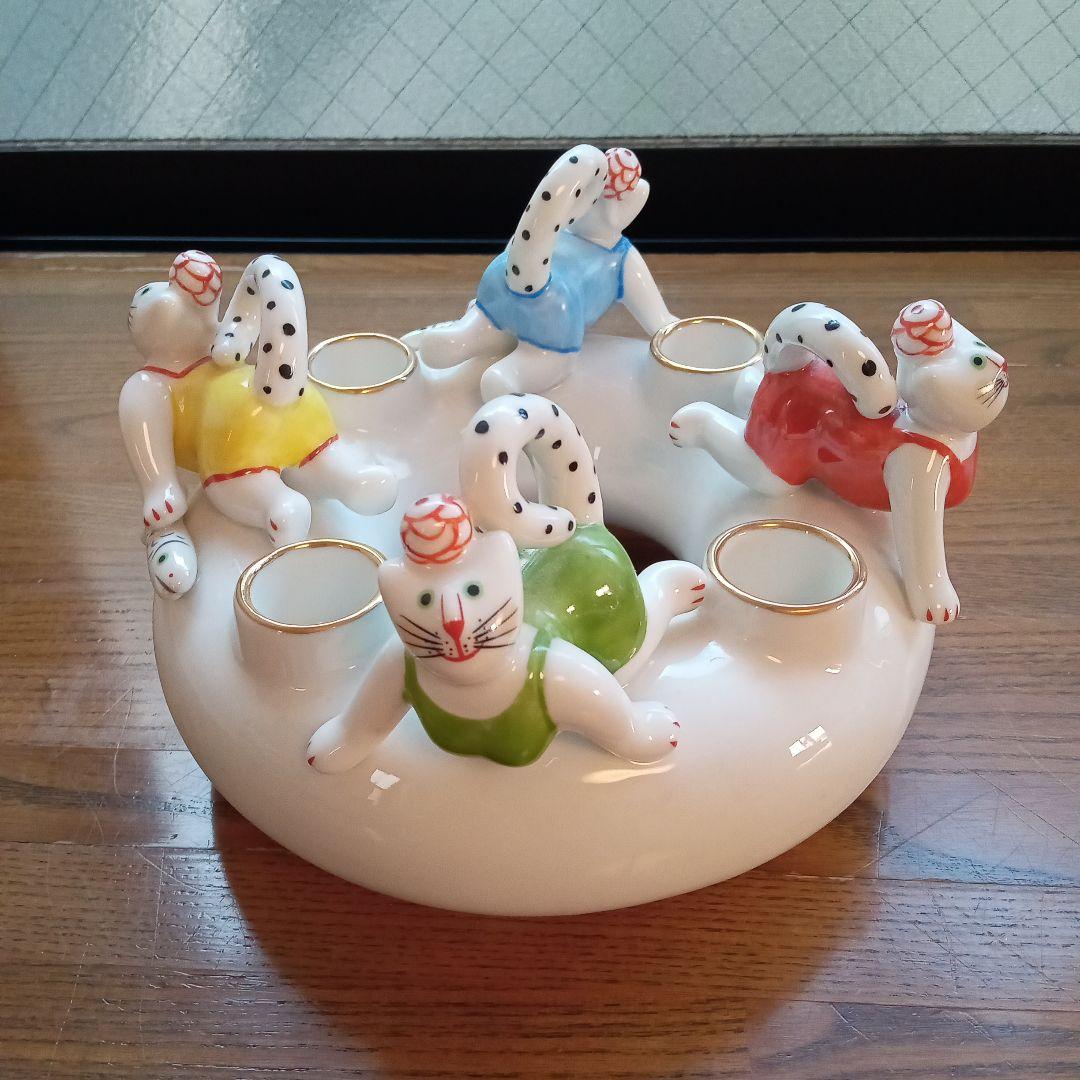 ビレロイボッホ　猫 キャンドルスタンド