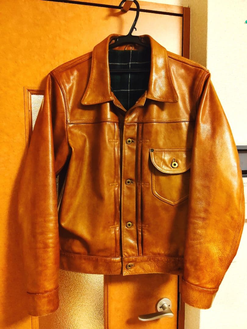レザージャケット　ｇジャン 1stモデル ウイスキーカラービンテージ