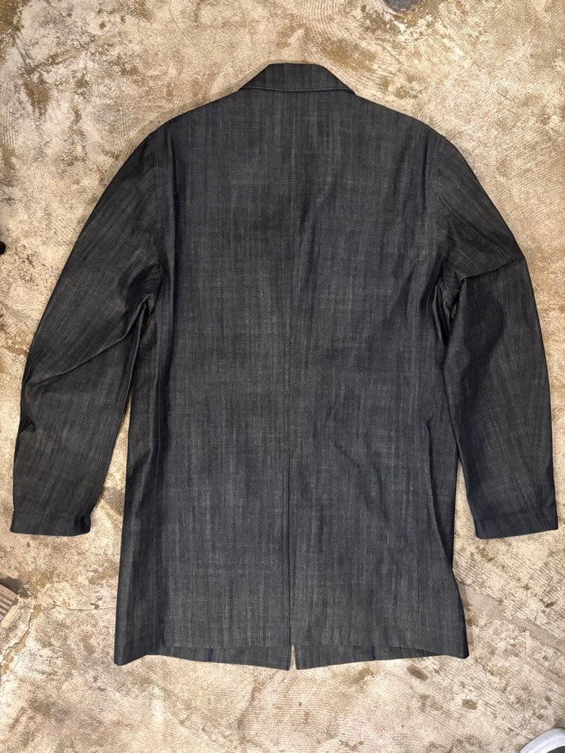 【美品】ナナミカ　ゴアテックスデニム　 ステンカラーコート　インディゴ　L