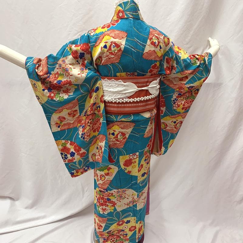 601aj60□ジュニア着物 アンティーク ハーフ成人式 卒業式 十三参り□良好
