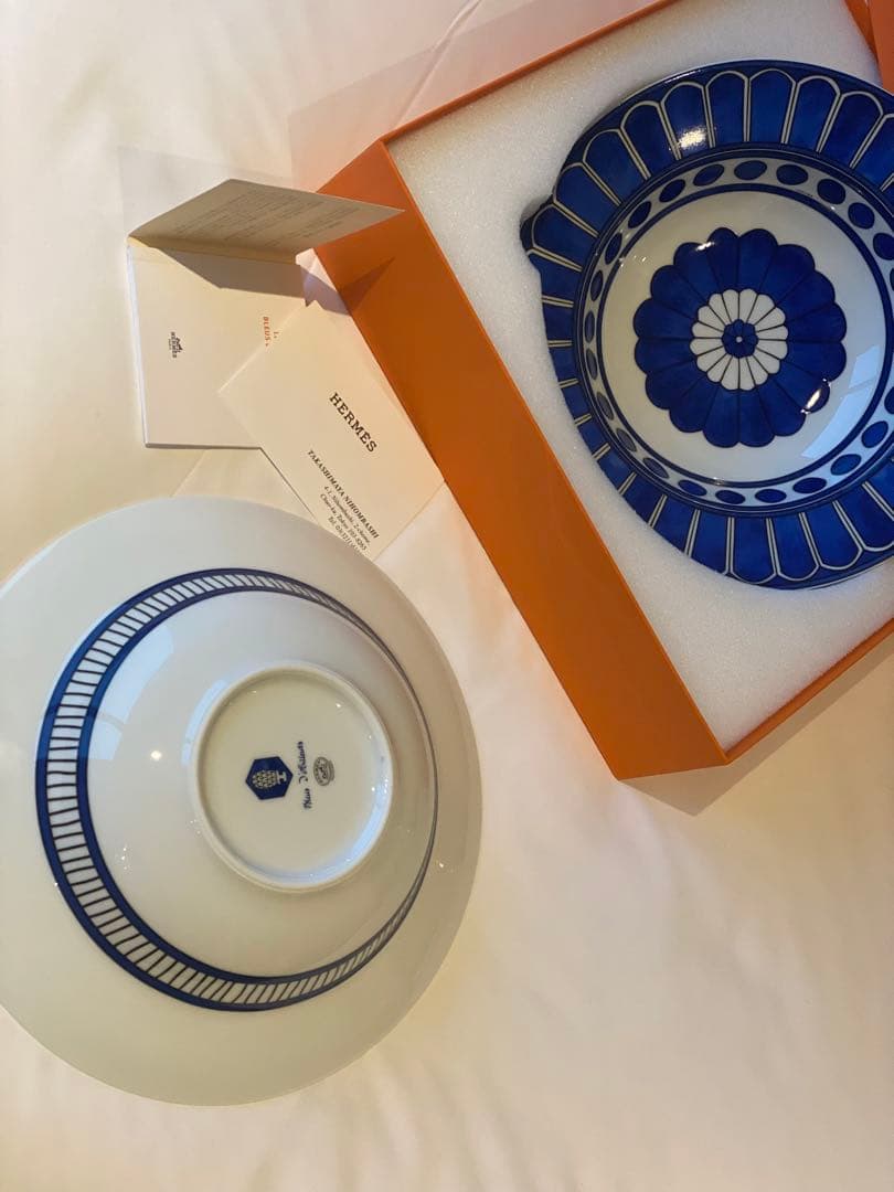 【ギフト包装可】⭐︎新品⭐︎ エルメス　ブルーダイユール　パスタプレート　2枚set