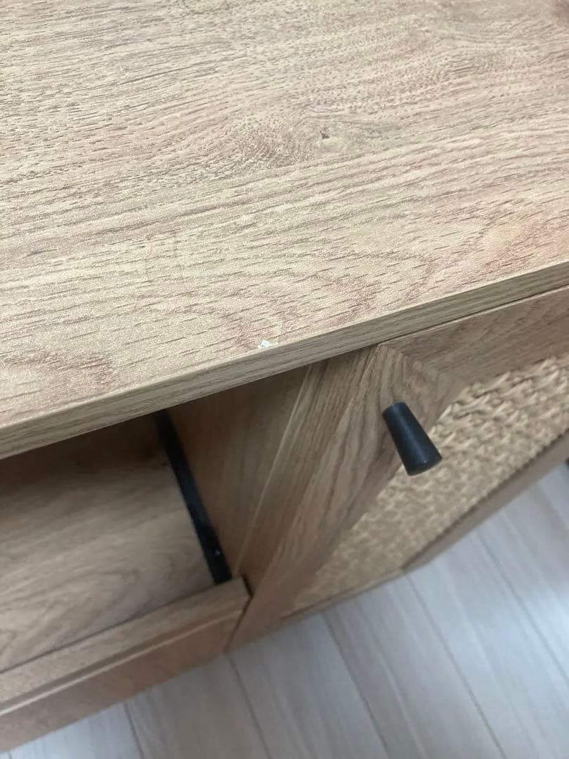 [14の購入15発送 16-18発送不可]LOWYAラタンキッチン収納幅90cm