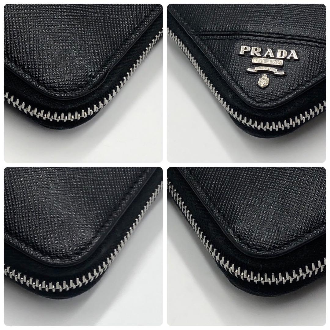 箱付き プラダ PRADA 財布 SAFFIANO Lラウンドジップ 黒