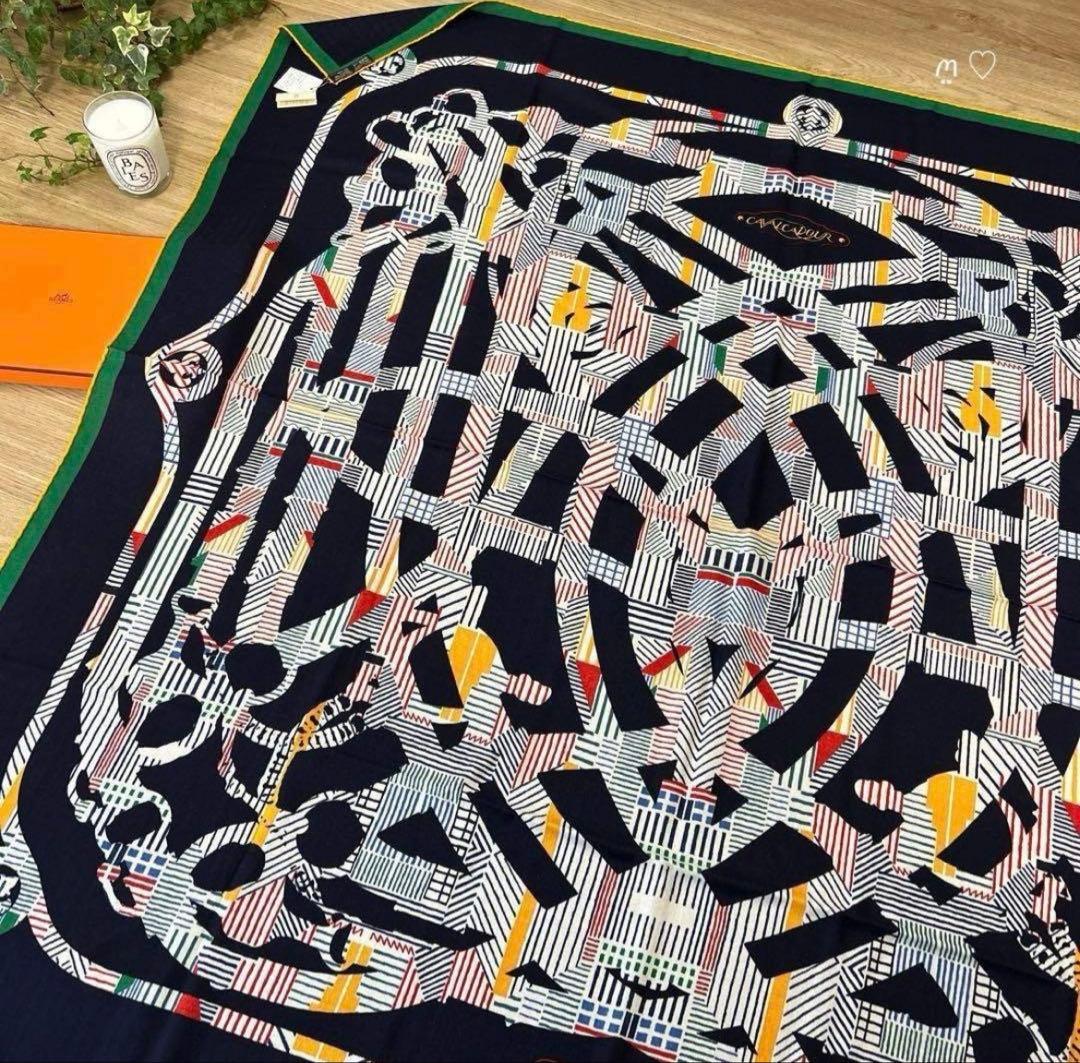 新品未使用品エルメス　カレ140ジェアン　カヴァルカドゥールモーニング　カシシル