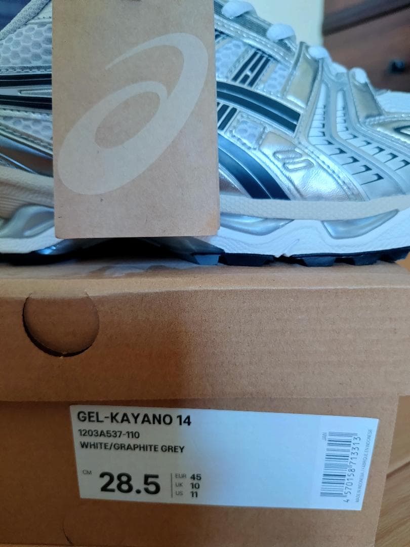 靴 ASICS GEL-KAYANO 14 WHITE/GRAPHITE GREY