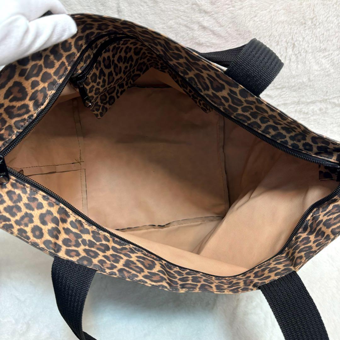 【美品】エルベシャプリエ　舟形　トートバッグ　レオパード　パンサー　Lサイズ