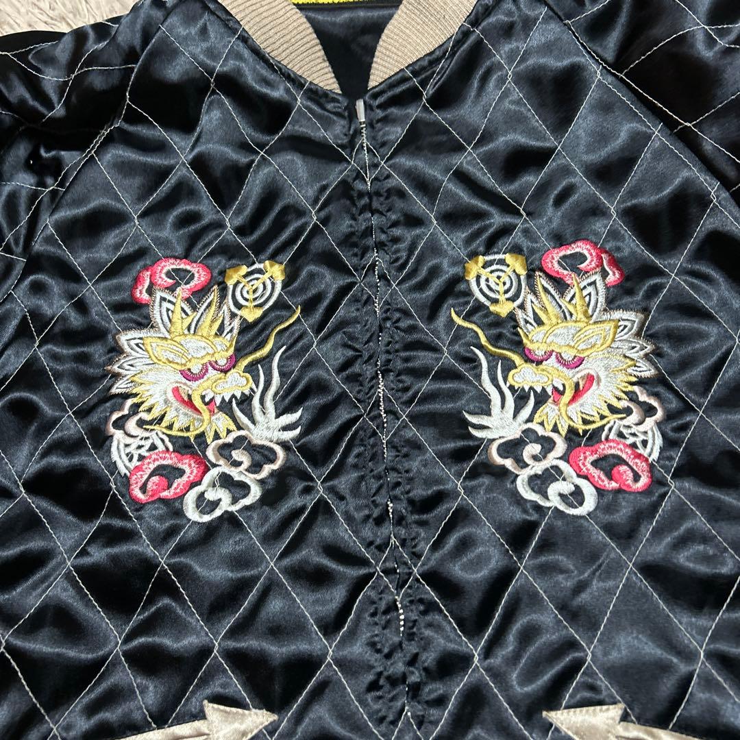 P*G様 リバーシブルスカジャンヴィンテージレプリカスカルドクロブランド不明テー