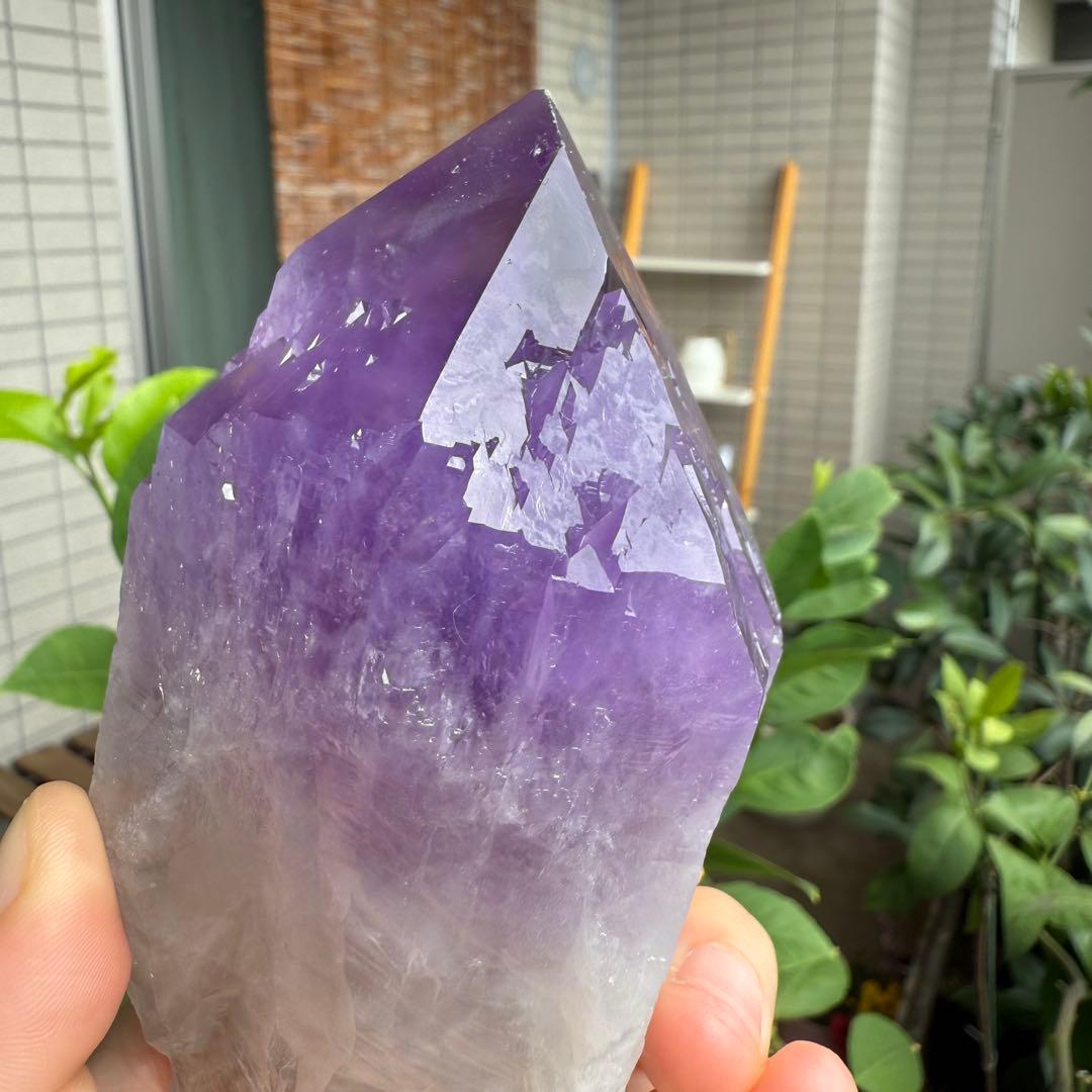 高品質　ボリビア産　紫水晶 516g 台座付き　アメジスト　原石　自然石②