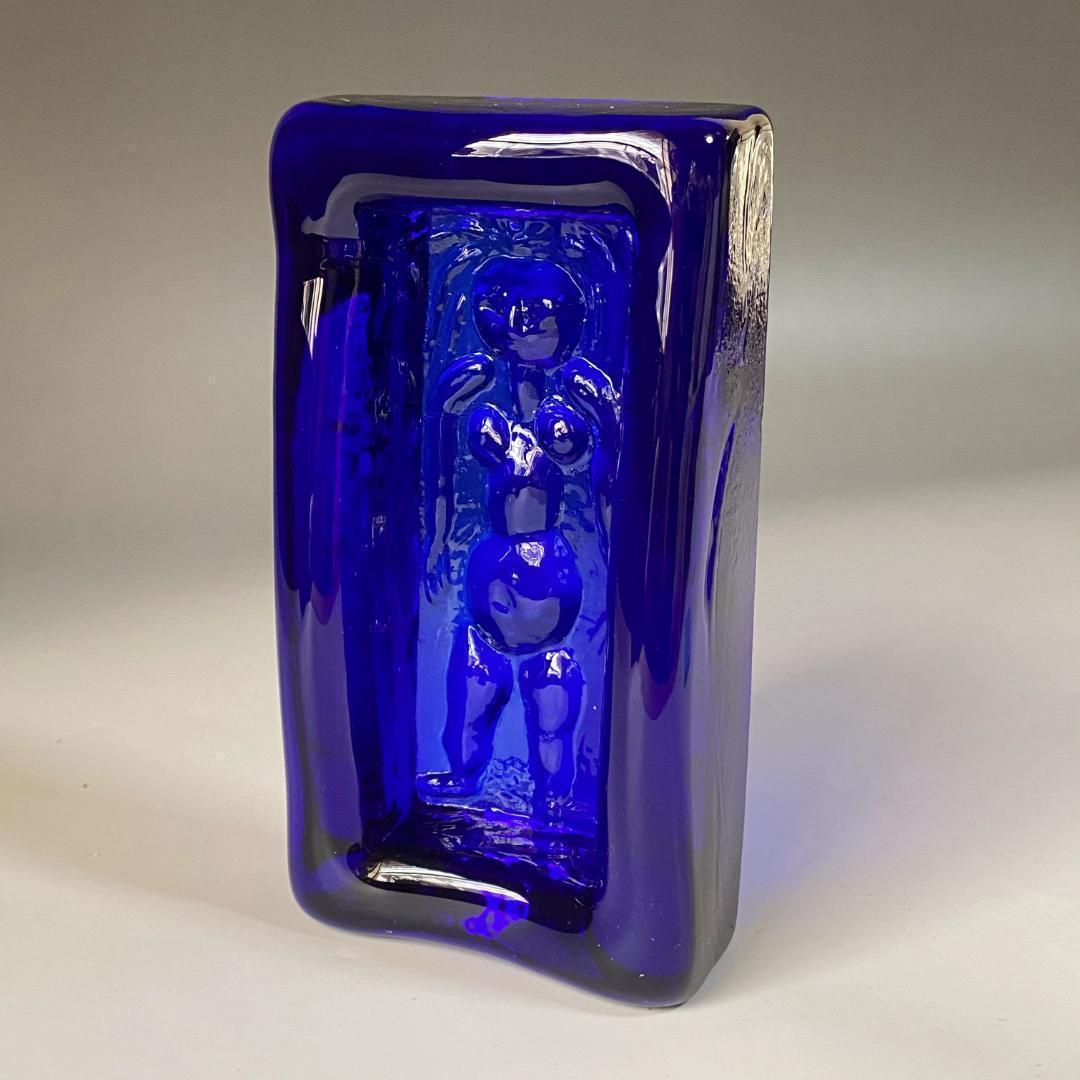 エリック・ホグラン BODA 灰皿 アッシュトレイ ペーパーウェイト 青縦長