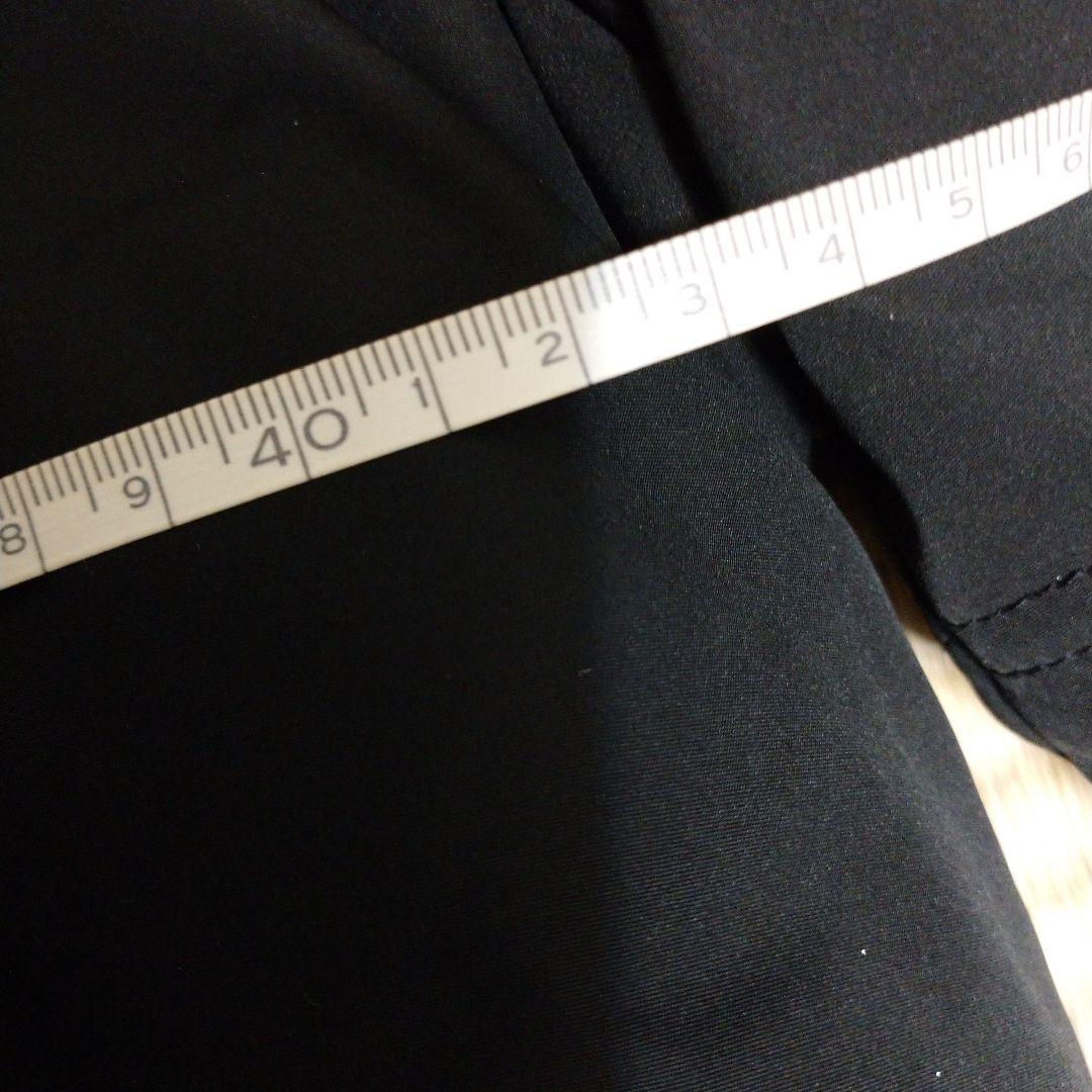 リボン付き黒ダウンジャケット フード付き