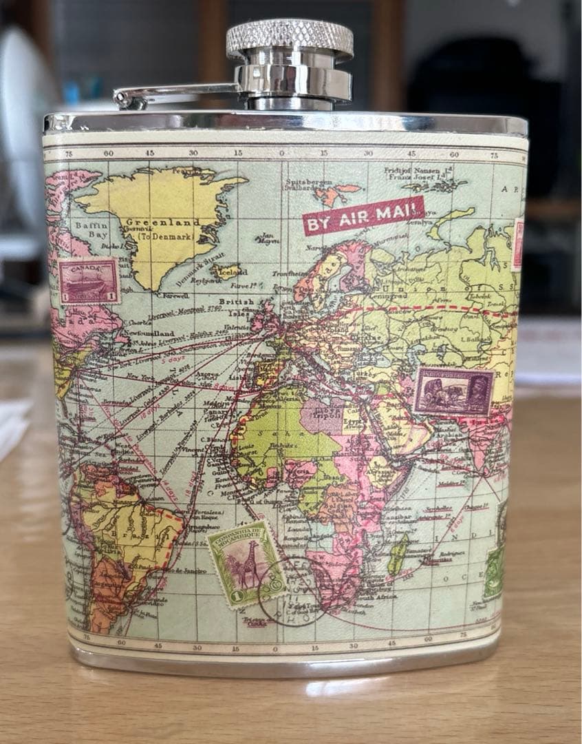 ヴィンテージ 6 オンス ステンレス ヒップフラスク