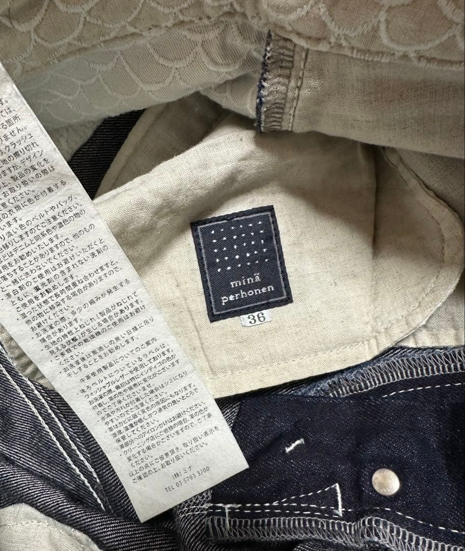 ミナペルホネン　alwaysロールアップデニム　36