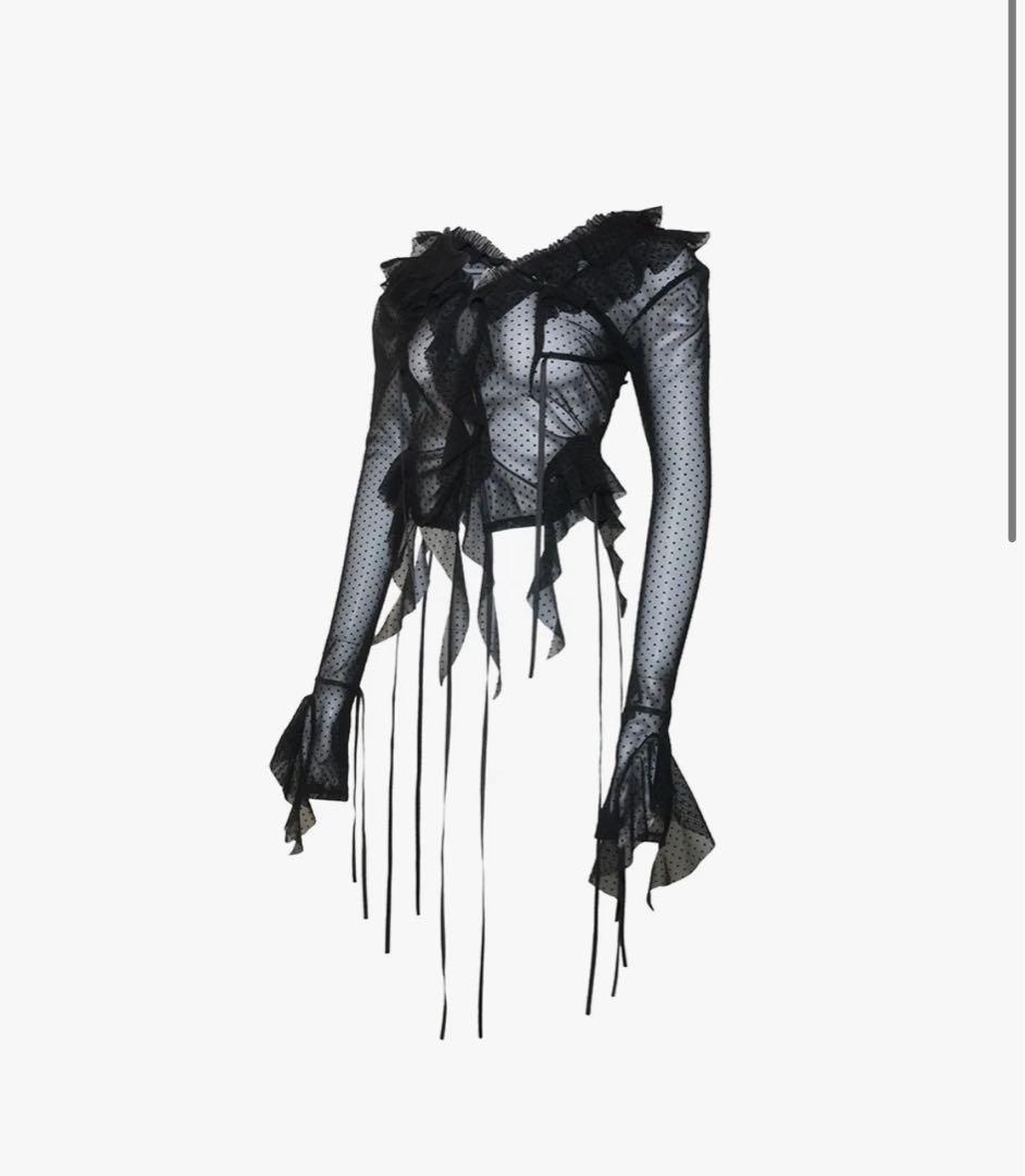 トップス theredthread S dot flow frill tops