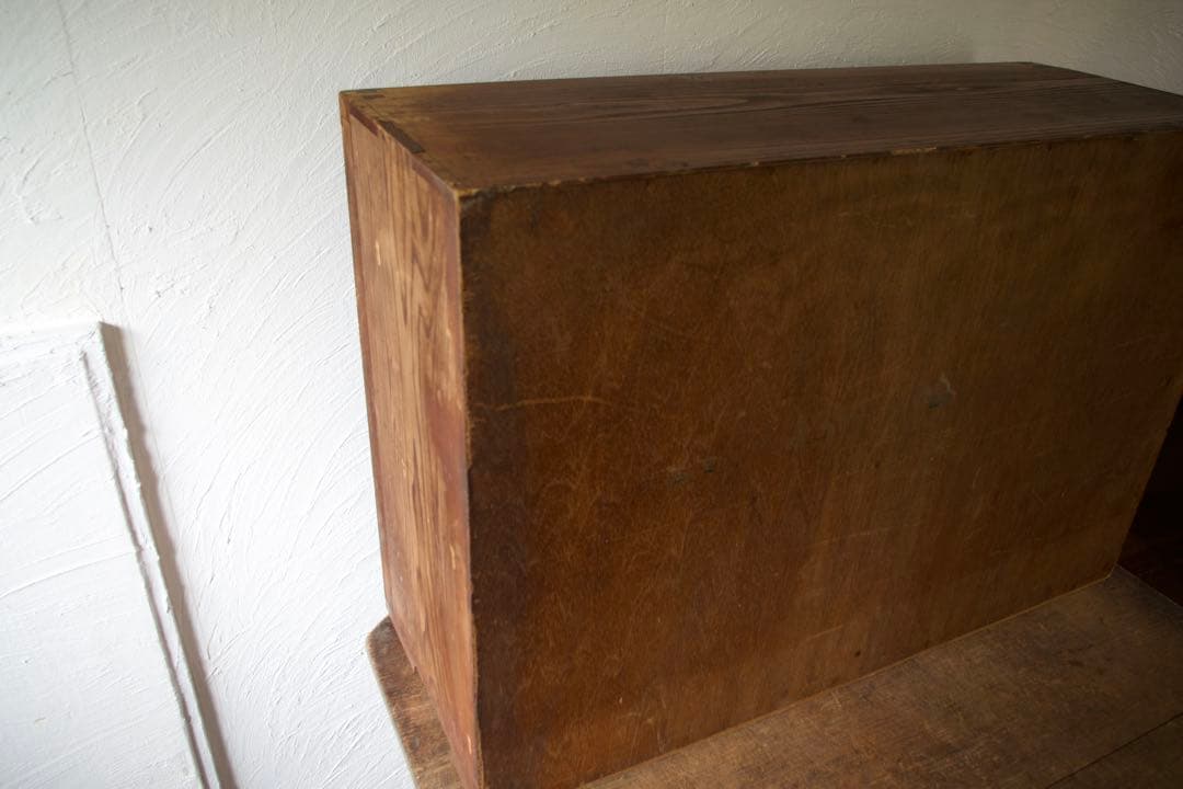 木製ガラス戸棚　食器棚　古家具　アンティーク