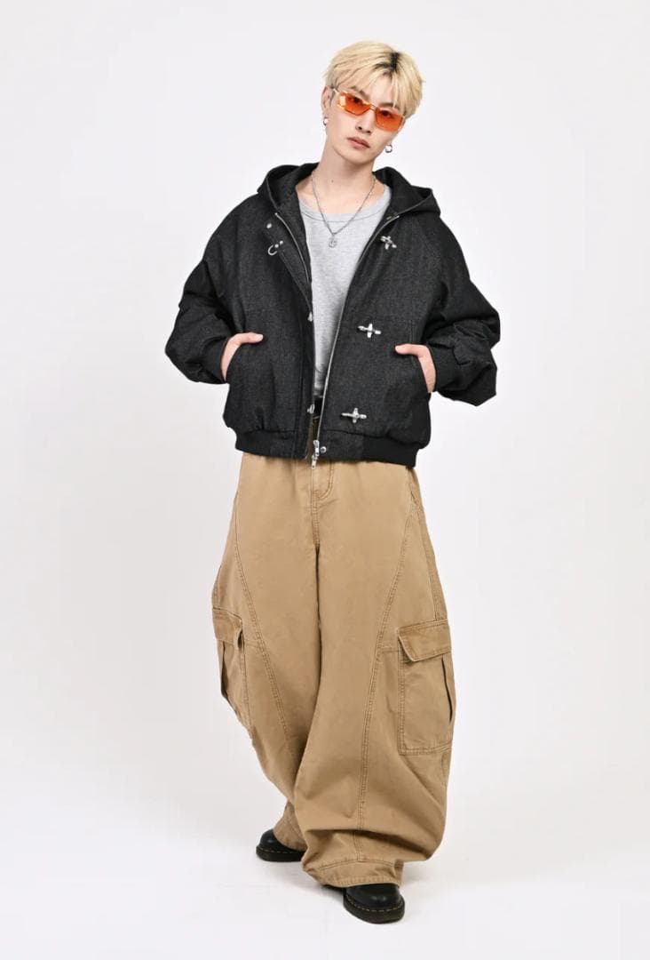 【SALE】L2089トグルフックリジットアクティブジャケットMblack地底人