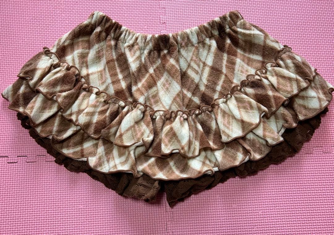 リズリサ LIZLISA☆フリルスカパンミニスカート ブラウンチェックF平成希少