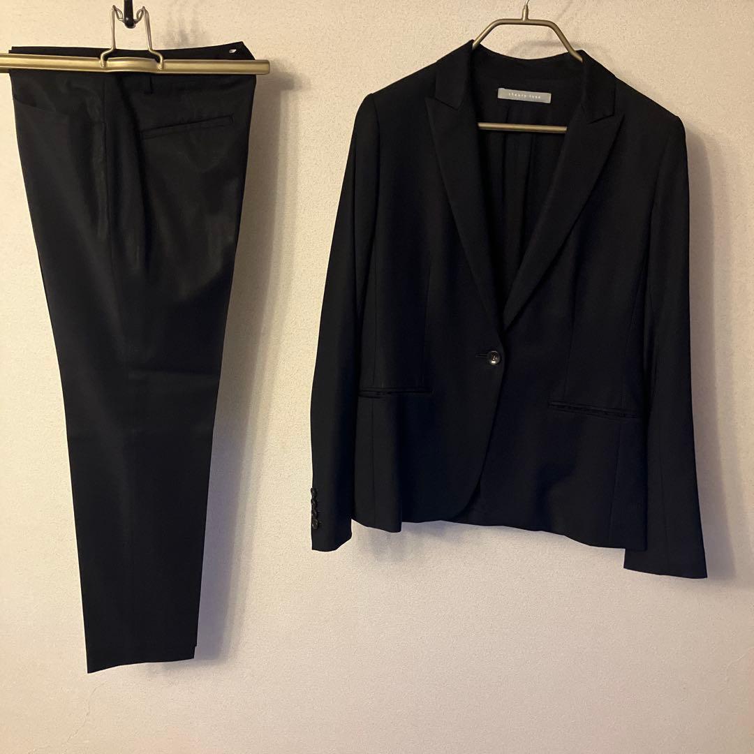 theory luxe executive 40濃紺パンツスーツ上下