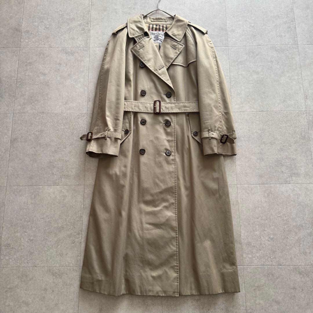 バーバリー　トレンチコート　ノバチェック　玉虫色　ダブル　ベルト　11　ベージュ
