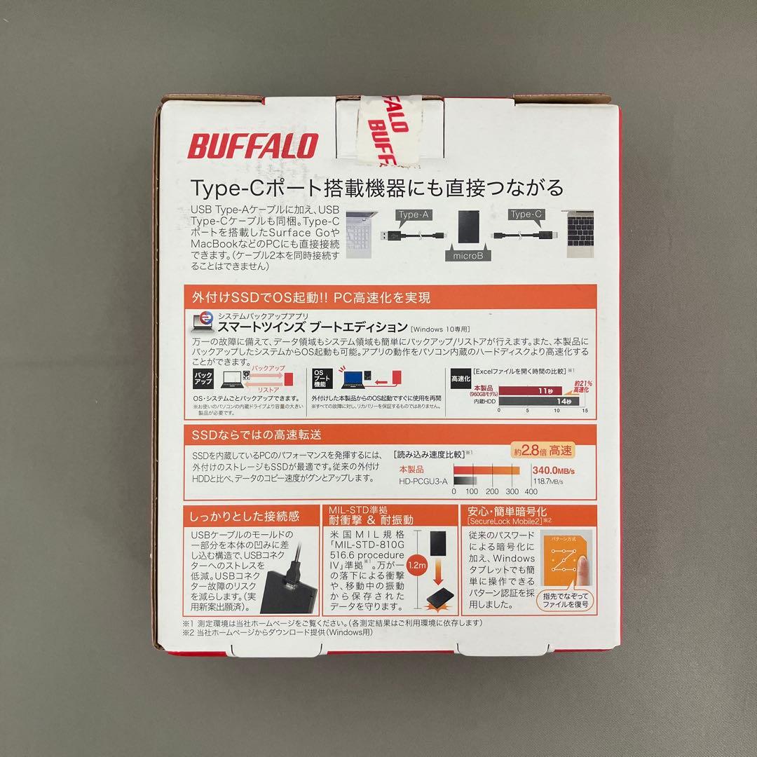 BUFFALO ポータブルSSD 960GB SSD-PGC960U3-BA