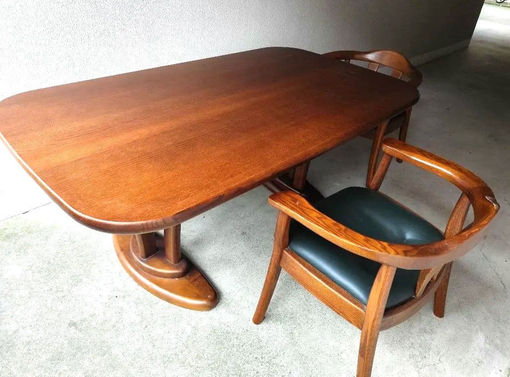 【池田木工】天然木ダイニングテーブル＆チェア2脚セット