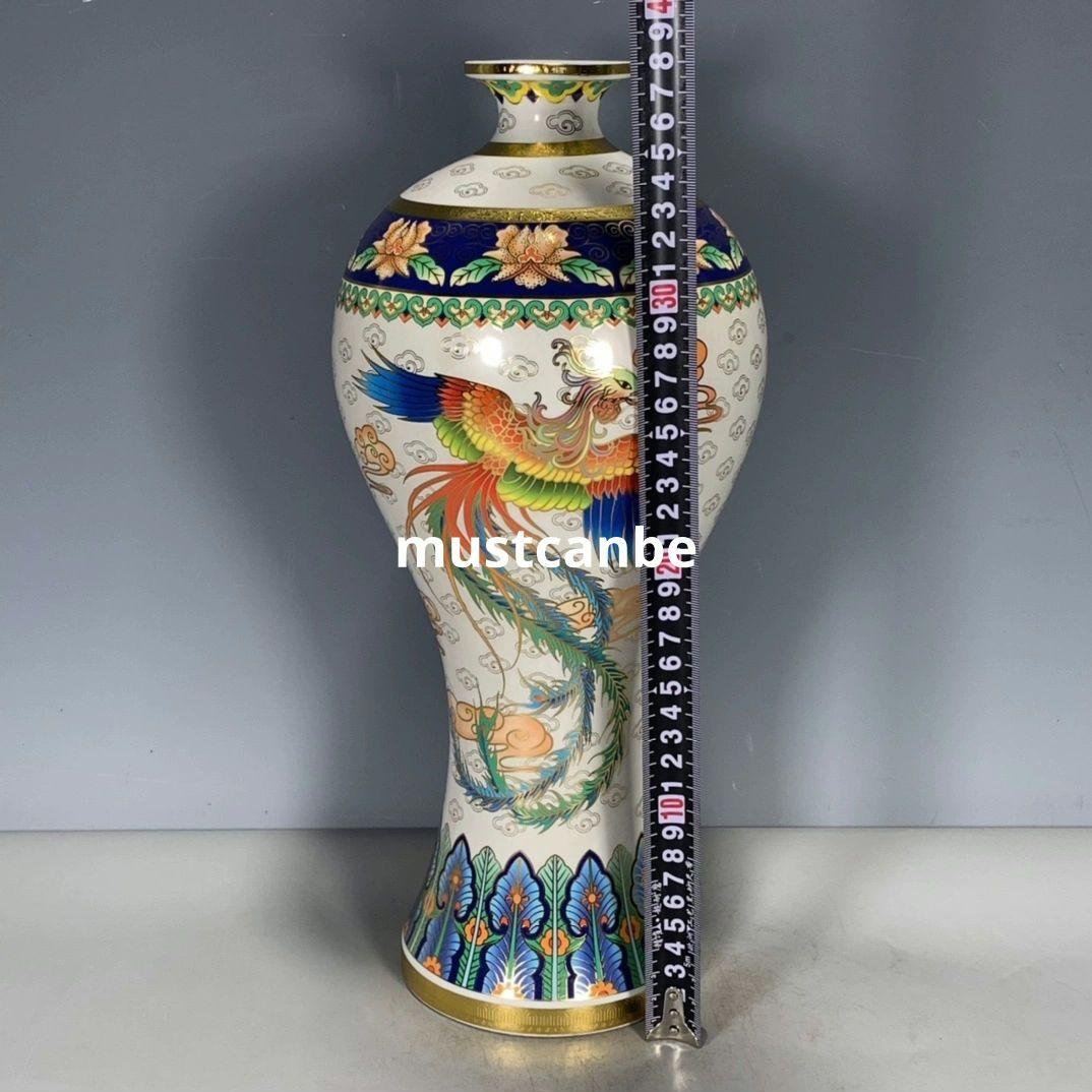 蒔絵鳳瓶 花瓶 景徳鎮 陶磁器 装飾品 現代工芸品 美術品 置物