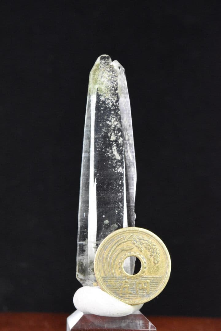 ガネーシュヒマールラパ産 角閃石、クローライト入りタンドリックツイン