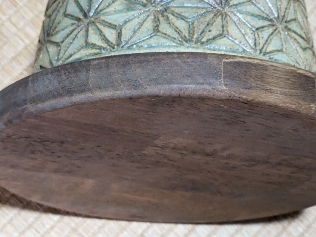 ♦朝鮮 李朝陶磁 透かし彫り 麻の葉 幾何学文様 梅瓶 大正〜明治時代 古美術品