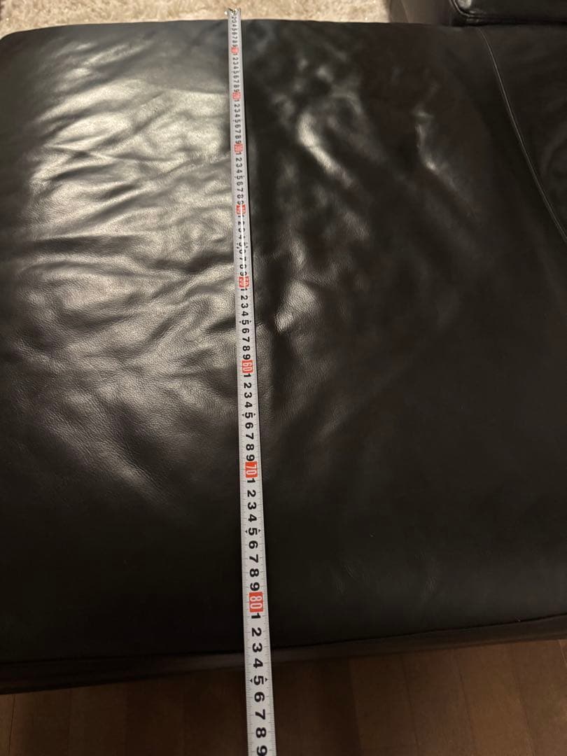 黒のレザーコーナーソファ　大塚家具