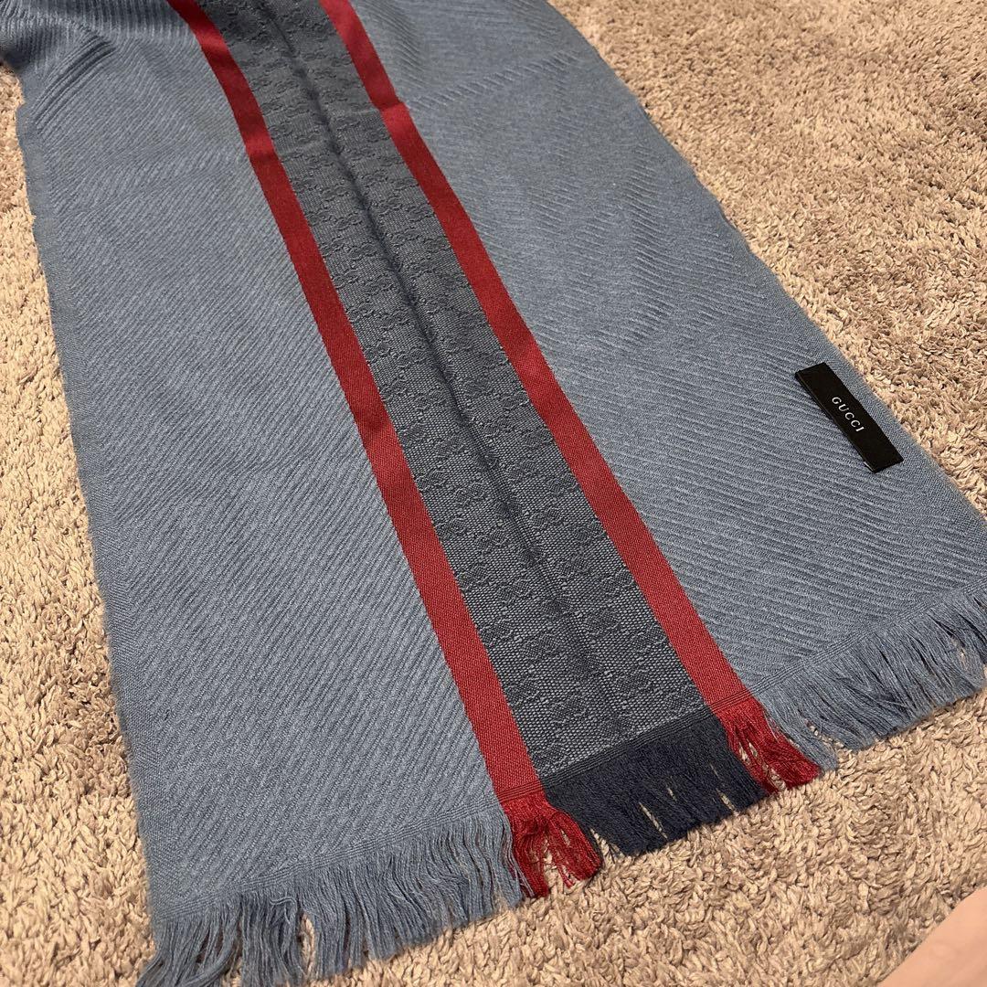 GUCCI グレー マフラー 極美品