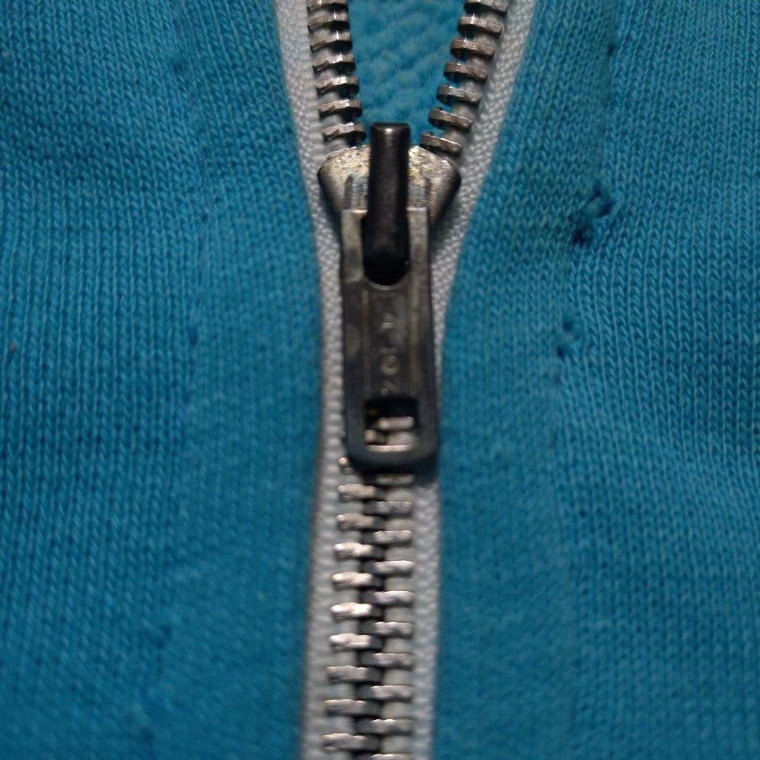 ビンテージ ジップアップ スウェットパーカー ターコイズブルー