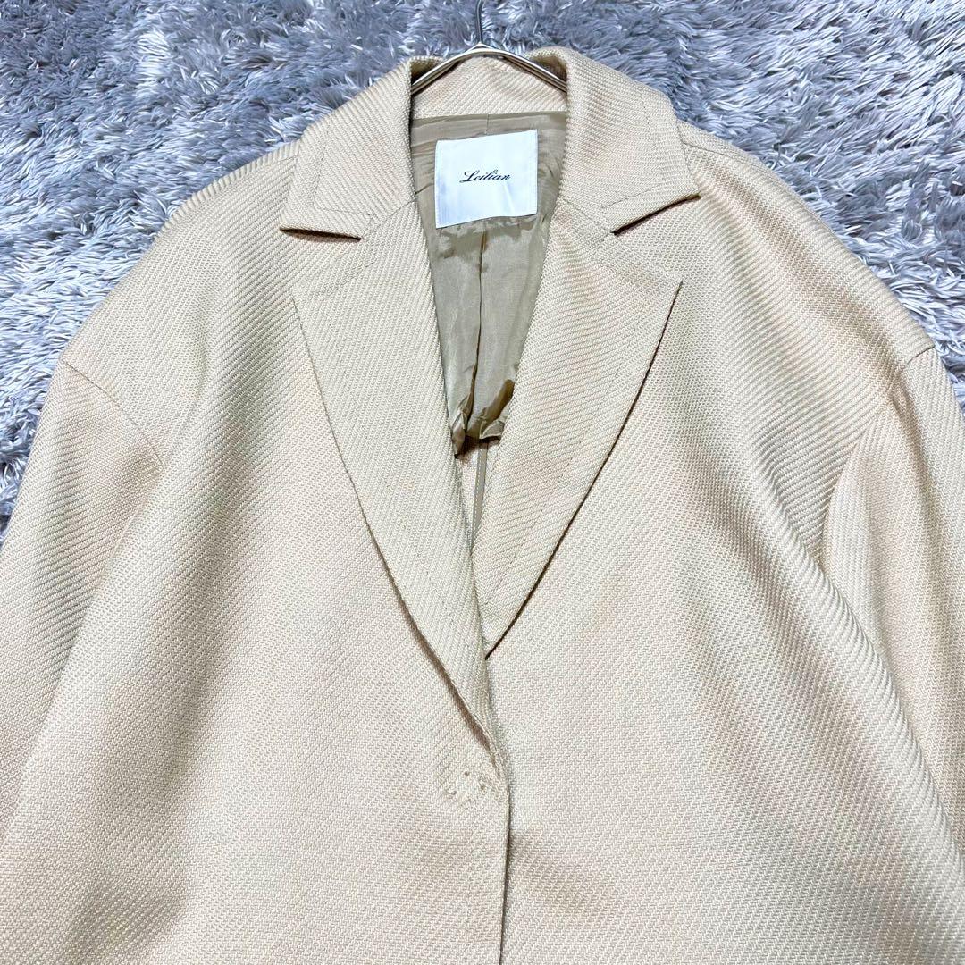 レリアン　現行　シルク リネン ウール ライトチェスターコート L相当 美品