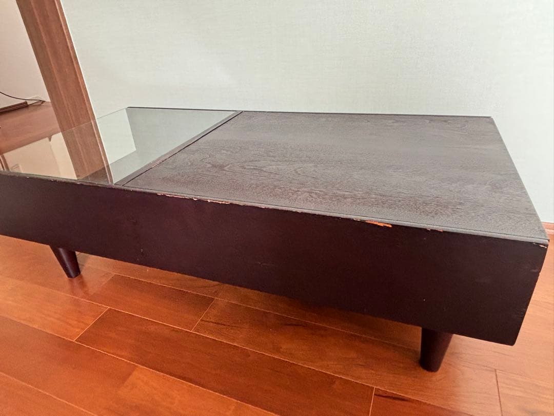 モダンな木製ガラスセンターテーブル