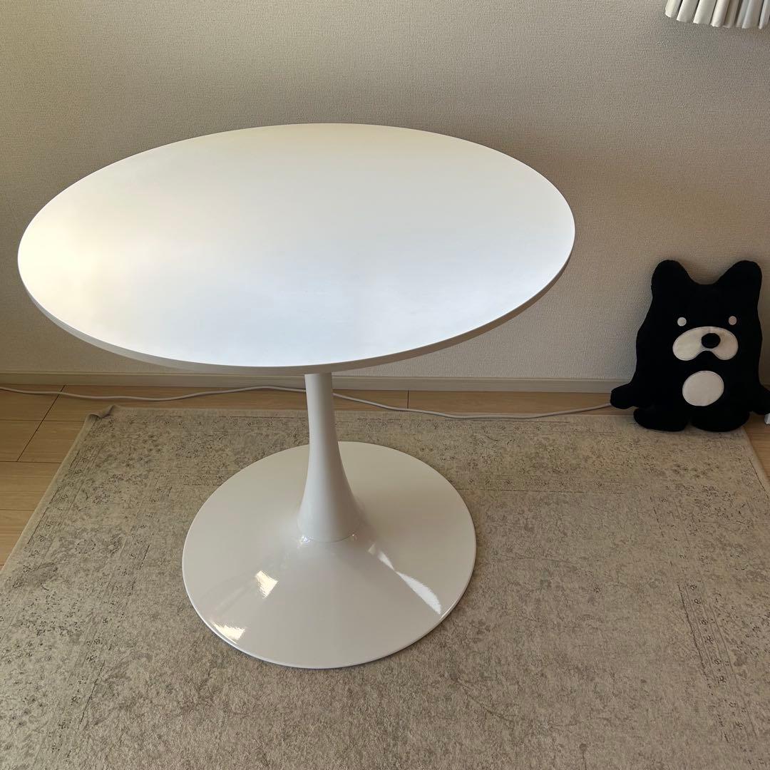 関東限定！丸テーブル 北欧 幅80 l字型 2人 カフェテーブル 円形 ホワイト