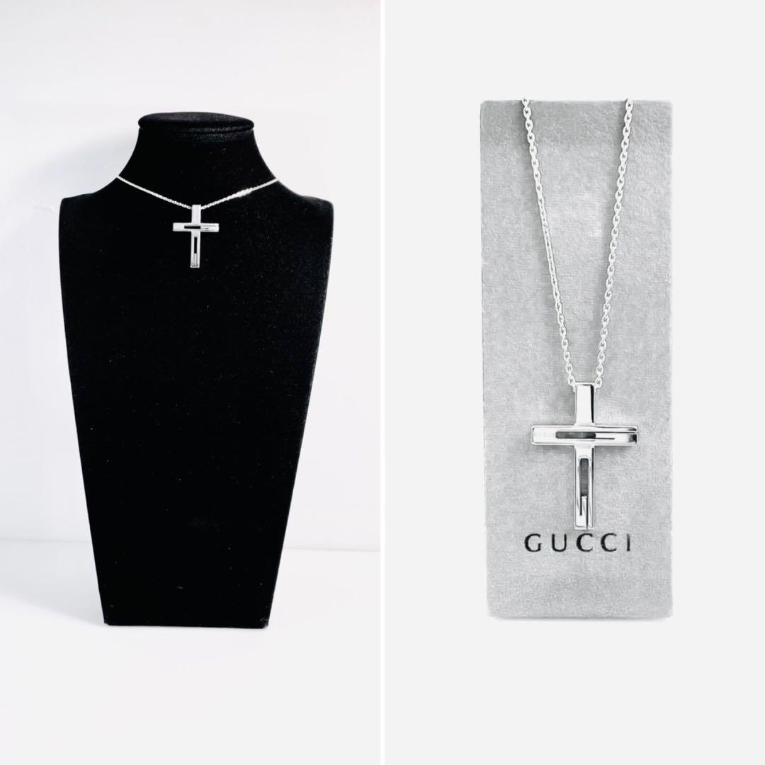 【超美品】GUCCI クロス ネックレス 十字架 男女兼用 シルバー925