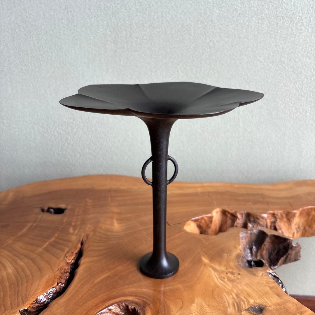 桔梗口花瓶 小森寸龍造 銅製 銅花瓶 一輪挿し 共箱