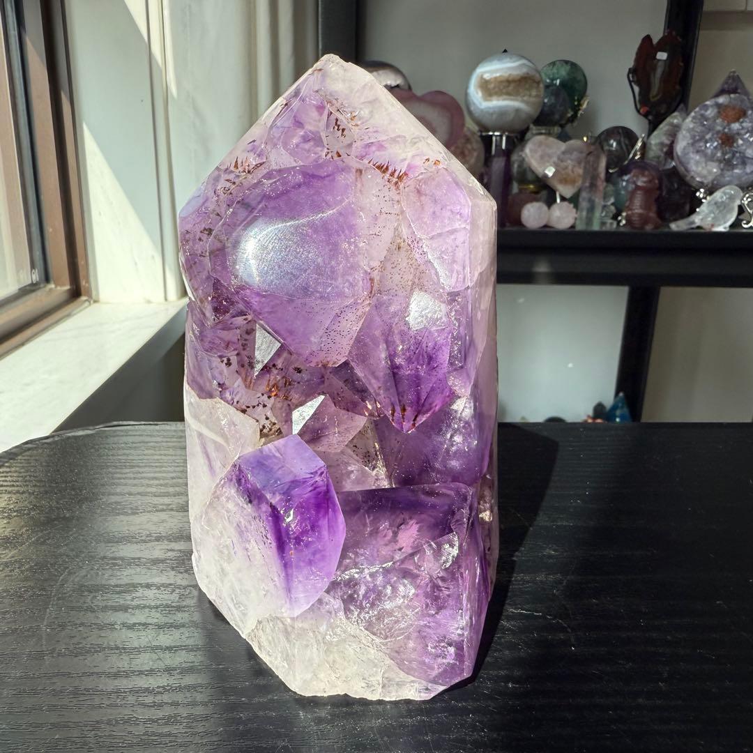 天然石アメジストのポイント　置物　NO.090409