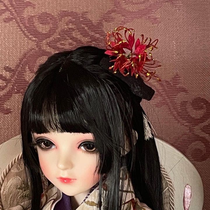 つまみ細工彼岸花ニューバージョン　ドール用　髪飾り　かんざしオーダーページ