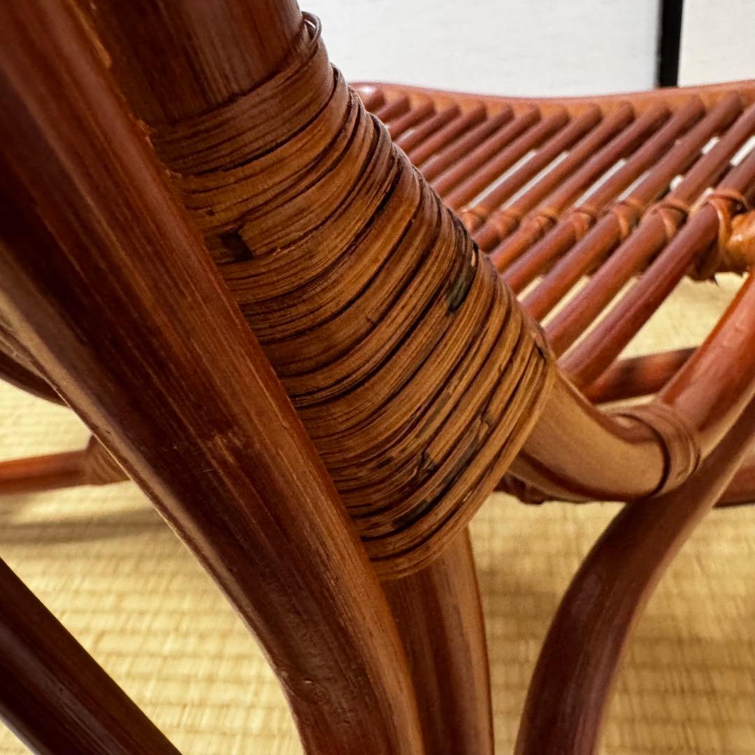 ラタン椅子 美品 ヴィンテージ (中古) 籐家具 和モダン 昭和 美しい曲線美