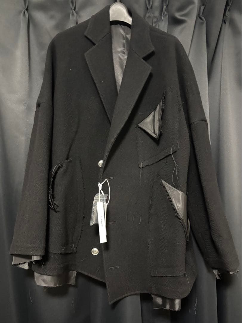 【定価154,000円】サルバム•ショートブロークンコート　ブラック　サイズS
