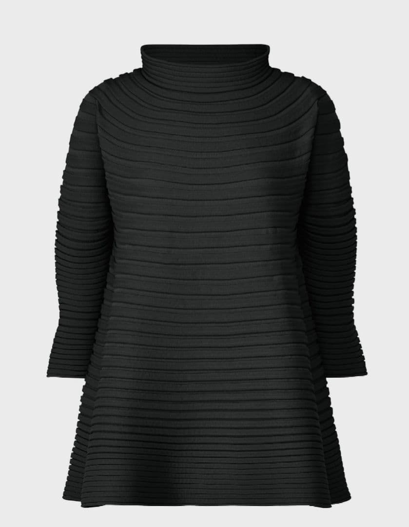 完売イッセイミヤケリブデザイン 黒 長袖ニット