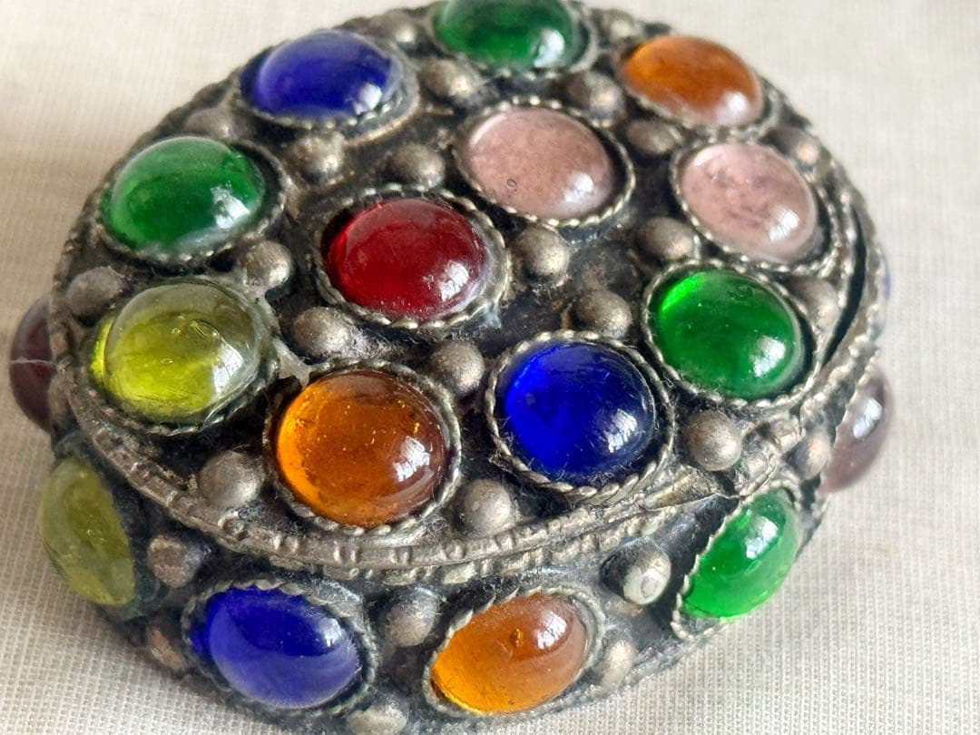 ガラスドームの装飾 ヴィンテージ 小物入れ ピルケース