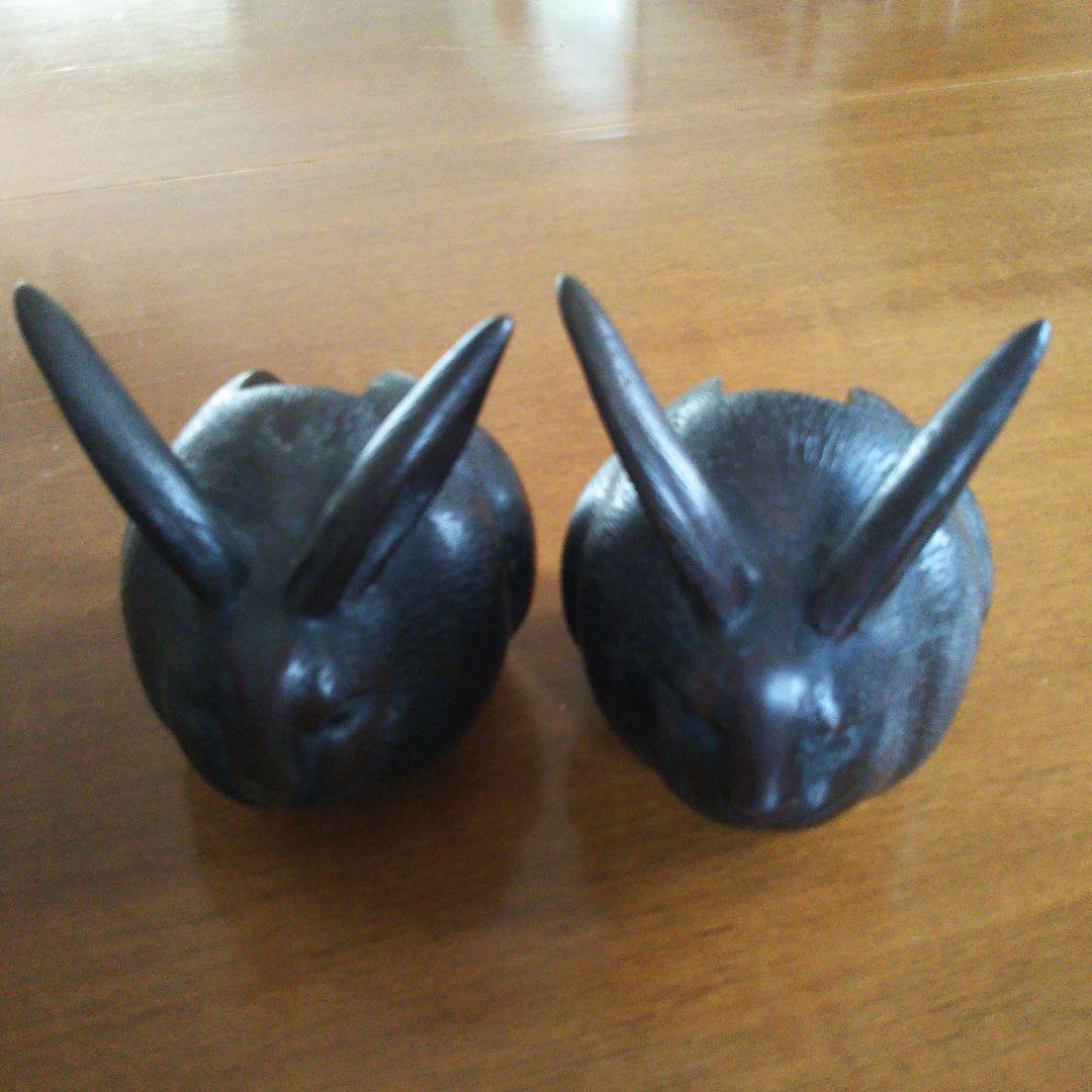 骨董 うさぎ屏風押さえ