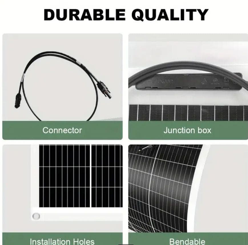 1103 曲がる! 100W2枚で200W ソーラーパネルキット コントローラー